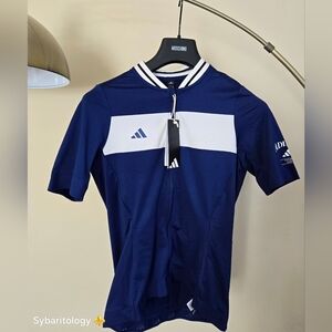 NWT ADIDAS HERITAGE TEMPO 3-Stripes Dark Blue Athletic Zip Jersey Size:M